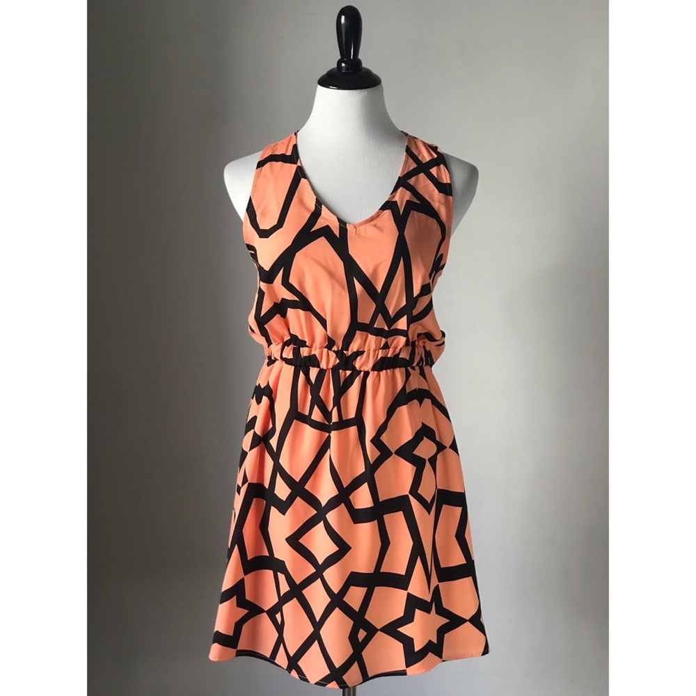 Cut-out Print Dress
